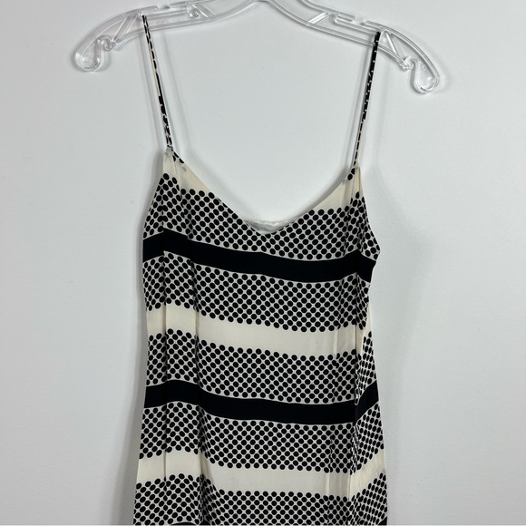 Thakoon Addition Patterned Dot Spaghetti Strap Silk Maxi Dress Black White - Picture 5 of 11